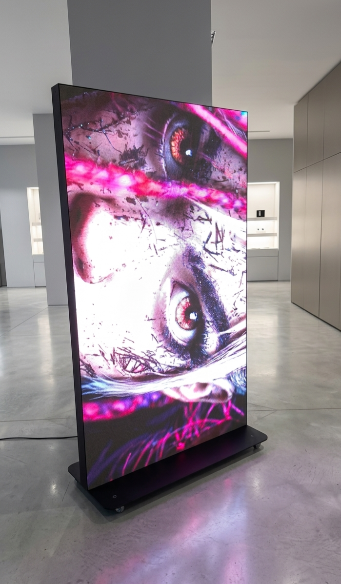 LED MEGAWALL Duży plakat LED na stojaku z kółkami