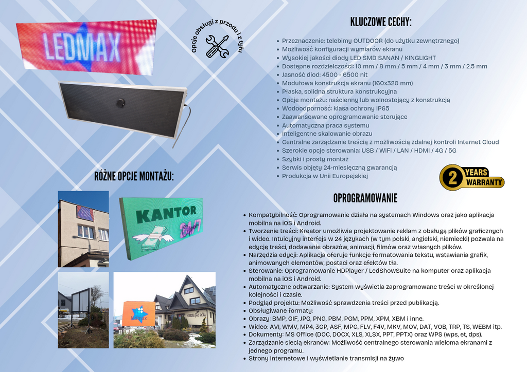 Ekran reklama LED Premium zewnętrzny