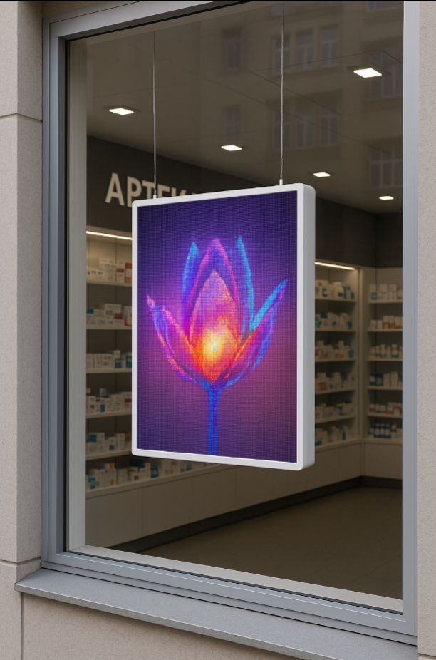 Ekran LED do witryny SPARK SERIES do stron nasłonecznionych