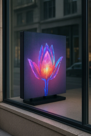 Ekran LED do witryny SPARK SERIES do stron nasłonecznionych o wysokim nasłonecznieniu